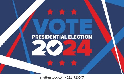 Presidential Election 2024 in United States. Vote day, November 5. US Election. Patriotic american element. Poster, card, banner and background. Vector illustration