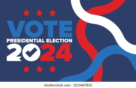 Presidential Election 2024 in United States. Vote day, November 5. US Election. Patriotic american element. Poster, card, banner and background. Vector illustration