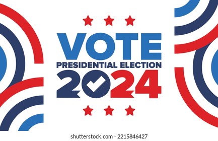 Presidential Election 2024 in United States. Vote day, November 5. US Election. Patriotic american element. Poster, card, banner and background. Vector illustration