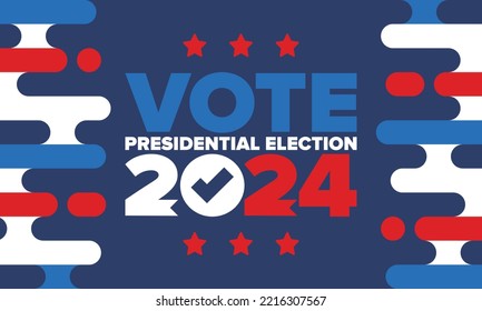 Presidential Election 2024 in United States. Vote day, November 5. US Election. Patriotic american element. Poster, card, banner and background. Vector illustration