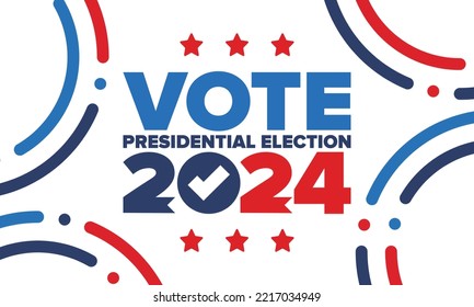 Presidential Election 2024 in United States. Vote day, November 5. US Election. Patriotic american element. Poster, card, banner and background. Vector illustration