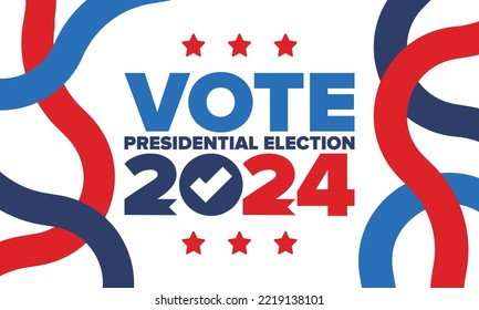 Presidential Election 2024 in United States. Vote day, November 5. US Election. Patriotic american element. Poster, card, banner and background. Vector illustration
