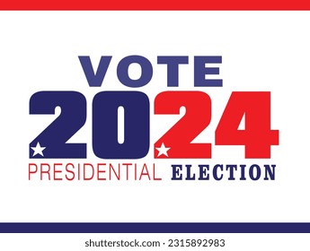 Presidential Election 2024 in United States. Vote day, element. Poster, card, banner and background.