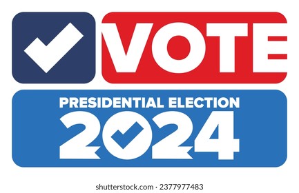 Presidential Election 2024 in United States. Vote day, November 5. US Election. Patriotic american element. Poster, card, banner and background. Vector illustration