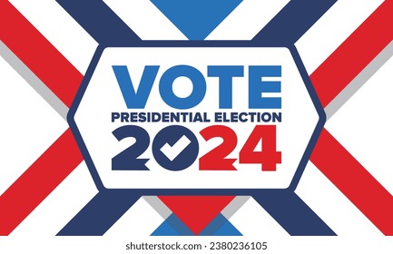Presidential Election 2024 in United States. Vote day, November 5. US Election. Patriotic american element. Poster, card, banner and background. Vector illustration