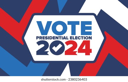 Presidential Election 2024 in United States. Vote day, November 5. US Election. Patriotic american element. Poster, card, banner and background. Vector illustration