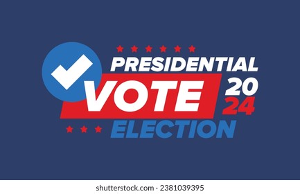 Presidential Election 2024 in United States. Vote day, November 5. US Election. Patriotic american element. Poster, card, banner and background. Vector illustration
