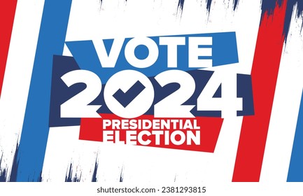 Presidential Election 2024 in United States. Vote day, November 5. US Election. Patriotic american element. Poster, card, banner and background. Vector illustration