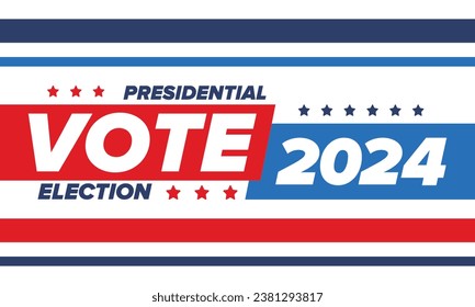 Presidential Election 2024 in United States. Vote day, November 5. US Election. Patriotic american element. Poster, card, banner and background. Vector illustration