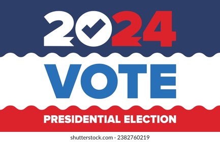 Presidential Election 2024 in United States. Vote day, November 5. US Election. Patriotic american element. Poster, card, banner and background. Vector illustration