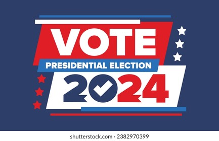 Presidential Election 2024 in United States. Vote day, November 5. US Election. Patriotic american element. Poster, card, banner and background. Vector illustration