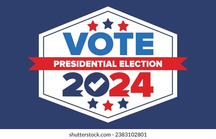 Presidential Election 2024 in United States. Vote day, November 5. US Election. Patriotic american element. Poster, card, banner and background. Vector illustration