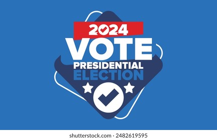 Presidential Election 2024 in United States. Vote day, November 5. US Election. Patriotic american element. Poster, card, banner and background. Vector illustration