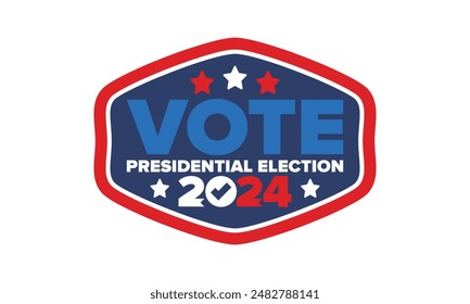 Presidential Election 2024 in United States. Vote day, November 5. US Election. Patriotic american element. Poster, card, banner and background. Vector illustration