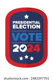 Presidential Election 2024 in United States. Vote day, November 5. US Election. Patriotic american element. Poster, card, banner and background. Vector illustration