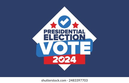 Presidential Election 2024 in United States. Vote day, November 5. US Election. Patriotic american element. Poster, card, banner and background. Vector illustration