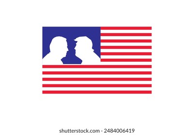 Elecciones presidenciales 2024 en Estados Unidos. Día de la votación, 5 de noviembre. Campaña electoral estadounidense. Haz tu elección Ilustración patriótica americana. Póster, tarjeta, Anuncio y fondo