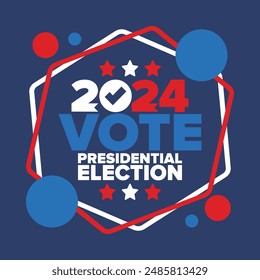 Presidential Election 2024 in United States. Vote day, November 5. US Election. Patriotic american element. Poster, card, banner and background. Vector illustration