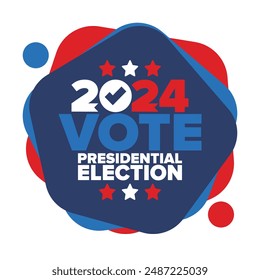 Presidential Election 2024 in United States. Vote day, November 5. US Election. Patriotic american element. Poster, card, banner and background. Vector illustration