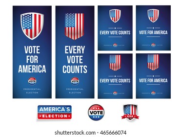 Presidential election banner or poster set