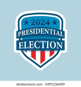 Presidential Election Campaign Sticker. Badge for communication campaign in the United States of America.