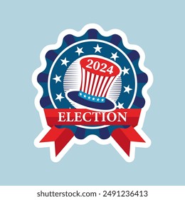 Presidential Election Campaign Sticker. Badge for communication campaign in the United States of America.