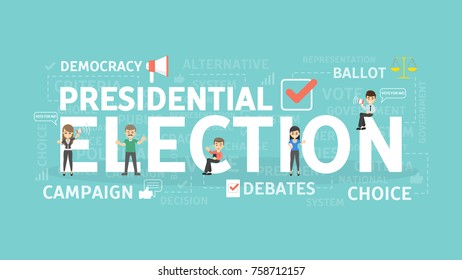 Presidential election concept illustration. Idea of politics, president and campaign.