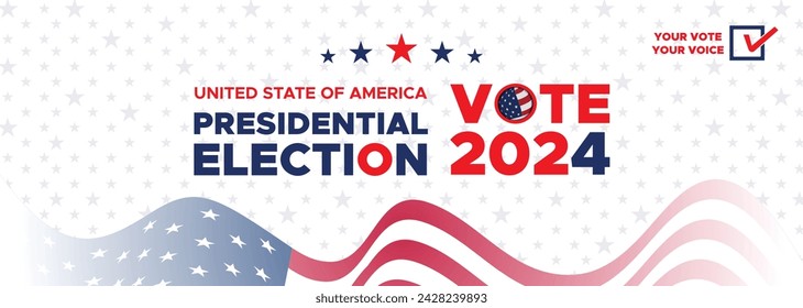 Presidential election day in the United States. Vote 2024. Election 2024 USA. Political election campaign banner. background, post, Banner, card, and poster design with Vote Day on November 5 US