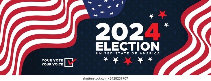 Presidential election day in the United States. Vote 2024. Election 2024 USA. Political election campaign banner. background, post, Banner, card, and poster design with Vote Day on November 5 US