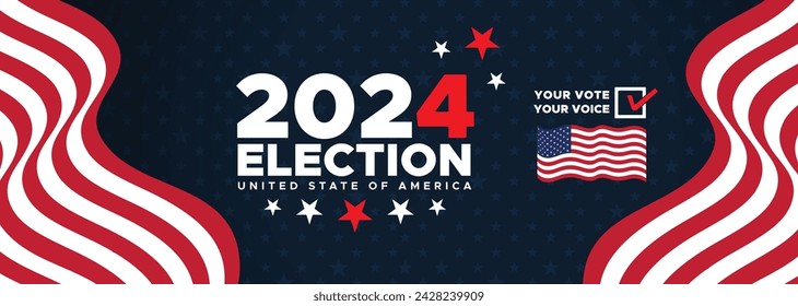 Presidential election day in the United States. Vote 2024. Election 2024 USA. Political election campaign banner. background, post, Banner, card, and poster design with Vote Day on November 5 US