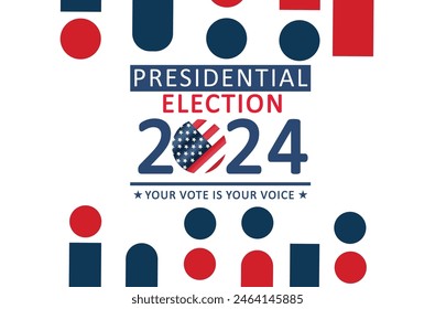 Presidential election day in the United States. Vote 2024. Election 2024 USA. Political election campaign banner. background, post, Banner, card, and poster design with Vote Day on November 5 US.