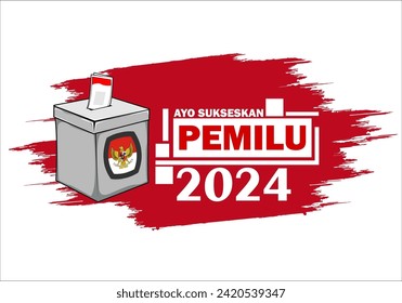 Presidential Election in indonesia 2024. Translation: "Let's make the 2024 election a success"