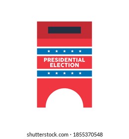 presidential election lettering with votting box vector illustration design