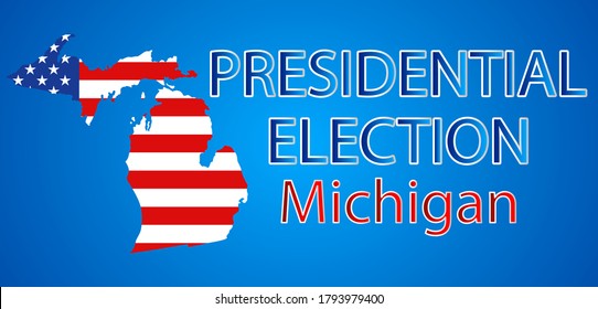 Presidential election in Michigan USA 2020.Vector illustration.Political election campaign.