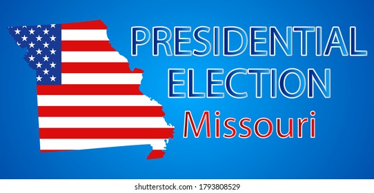 Presidential election in Missouri USA 2020.Vector illustration.Political election campaign.