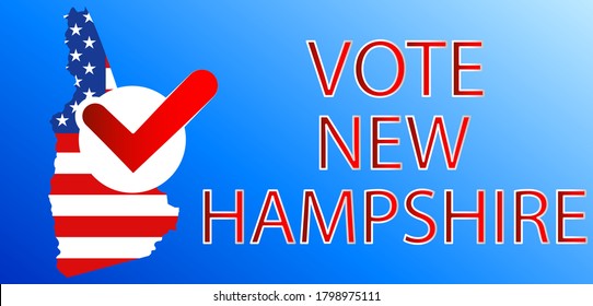 Presidential election in New Hampshire USA 2020.Vector illustration.Political election campaign.