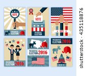 Presidential election poster design set. Presidential election voting concept for web and graphic design