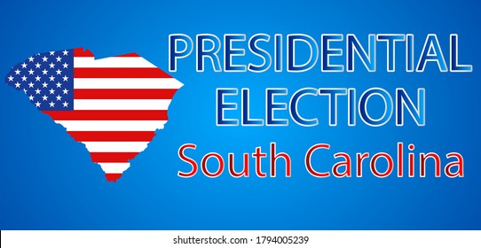 Presidential election in South Carolina USA 2020.Vector illustration.Political election campaign.