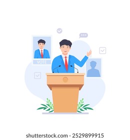 Presidential Election Speech vector Illustration