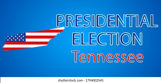 Presidential election in Tennessee USA 2020.Vector illustration.Political election campaign.