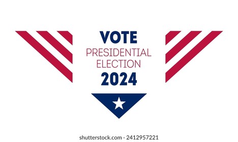 Presidential Election in US, American Patriotic design element. Poster, card, banner for United States Vote day.