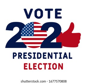 Presidential Election. Usa debate of president voting 2020. Election voting poster. Vote 2020 in USA, banner design. Political election campaign.