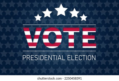 Presidential election in USA. Voting for president banner in paper cut style. Vector illustration