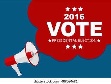 Presidential Election Vote 2016 in USA Background. Can Be Used as Banner or Poster. Vector Illustration EPS10