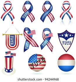 Presidential Election Vote Ribbon and other Element SET. Vector