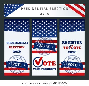 Presidential election - Vote your president in the USA - banner template