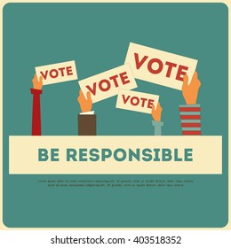 Presidential Election Voting Poster. Vote Concept. Vector Illustration.