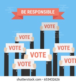 Presidential Election Voting Poster. Vote Concept. Vector Illustration.