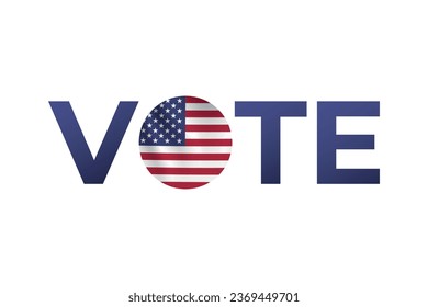Presidential Elections Banner with American flag, colors, and typography. US Election Vote Day.