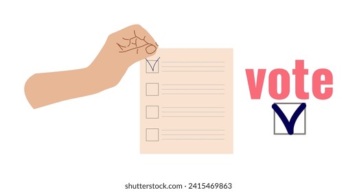 Presidential elections voting for the head country. Text with a vote mark. Poster design, banner web design...Vector illustration...